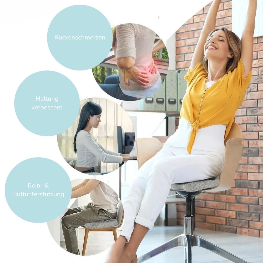 Rückenhero Sitzkissen Cloud – ergonomisch, entlastend, atmungsaktiv